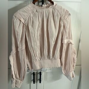 Joie Blush Pink Pleated Blouse